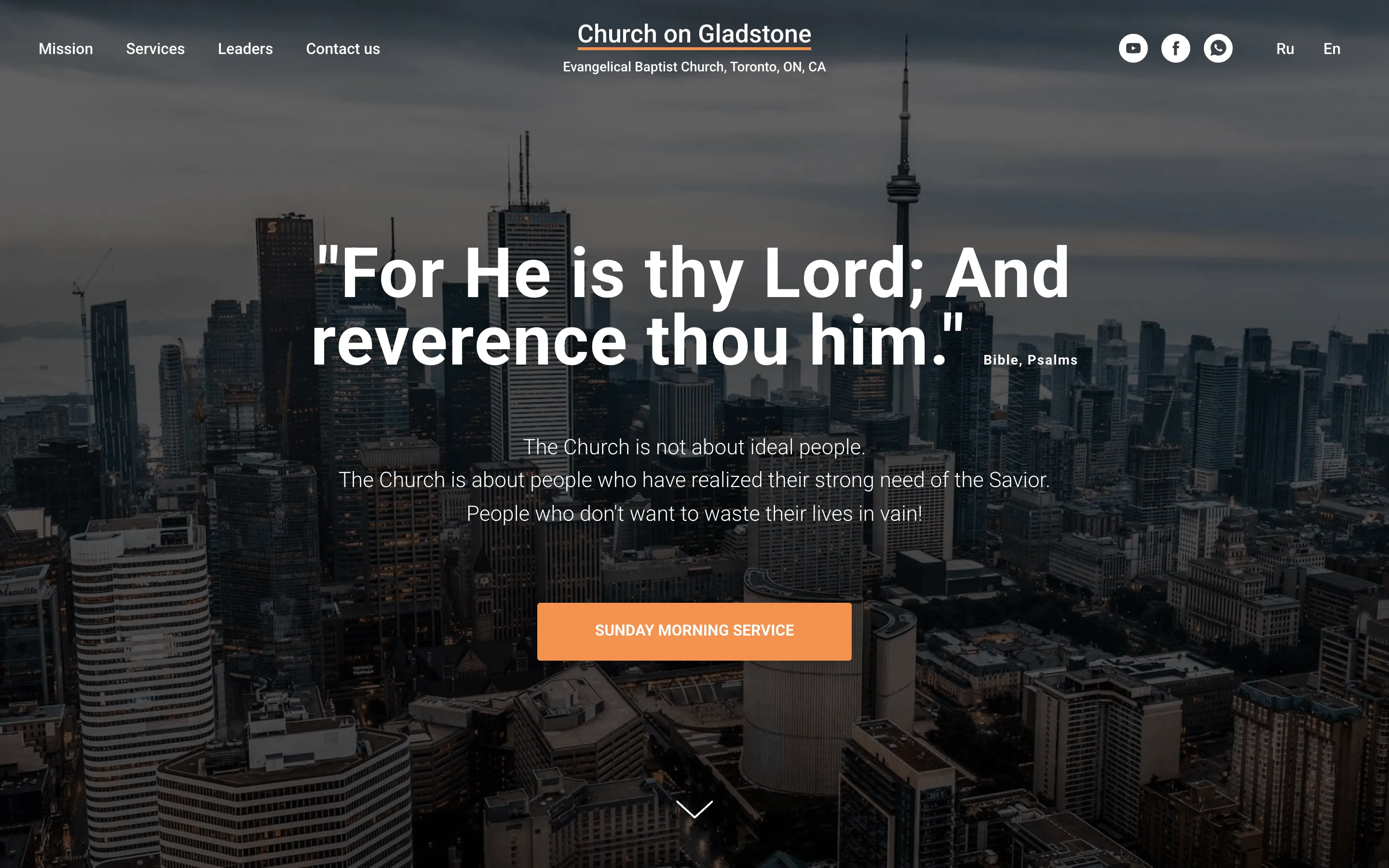 The rebuilt Church on Gladstone homepage