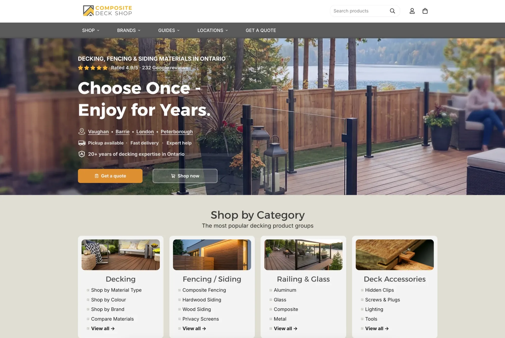The rebuilt Composite Deck Shop storefront